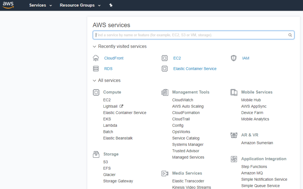 dashboard aws