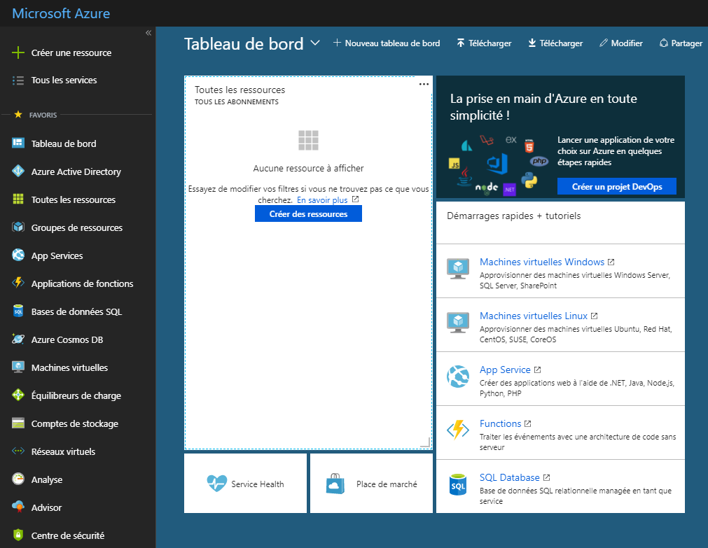 dashboard azure